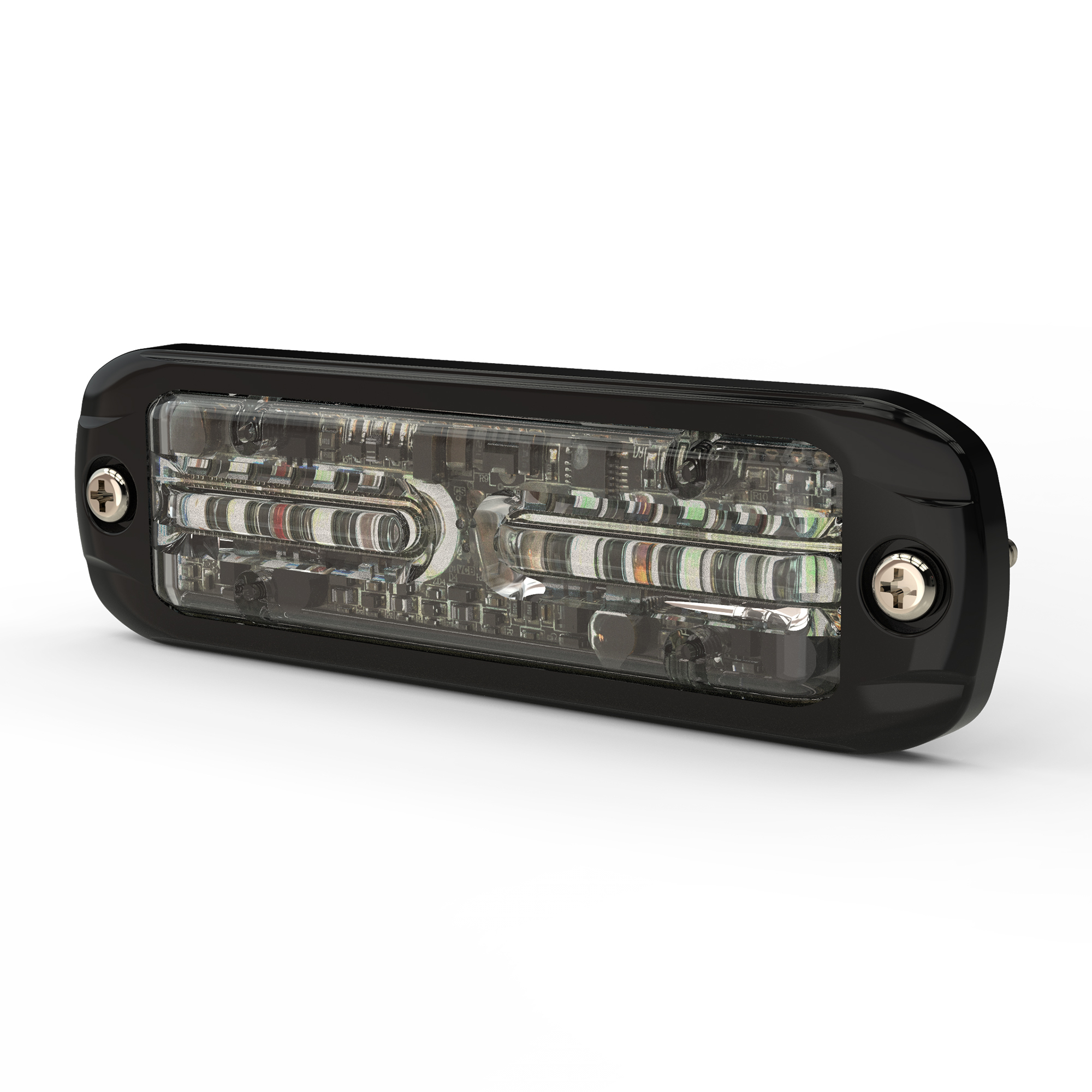 ECCO, Directional Warning: Tri-Color amber/green/white, Light Type LED, Lens Color Clear, Included (qty.) 1 Model# ED3802AGW